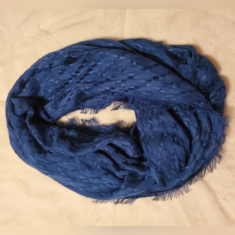 Infinity Scarf Royal Blue Textured Pattern